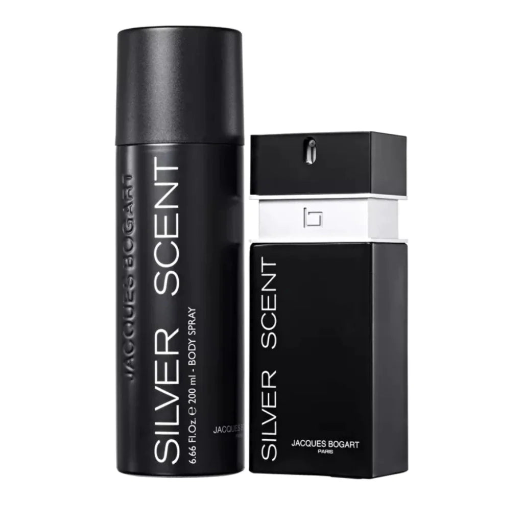 Conjunto Silver Scent Jacques Bogart Masculino - Eau de Toilette 100ml + Body Spray 200ml - COM PROVADOR