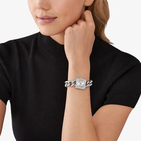 Relógio Michael Kors Feminino Em Aço Prateado E Cristais MK4718/1KN