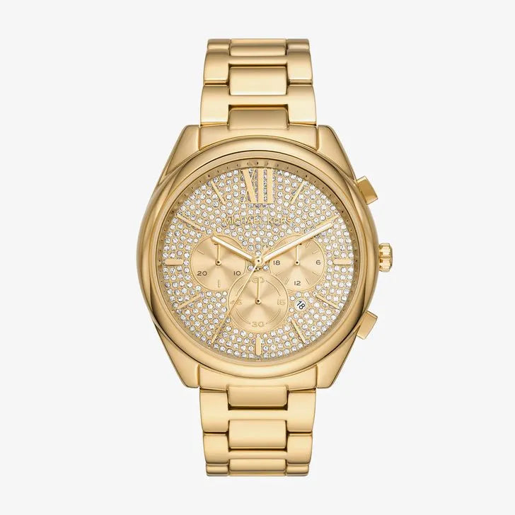 Relógio Michael Kors Feminino Em Aço Dourado E Brilhos