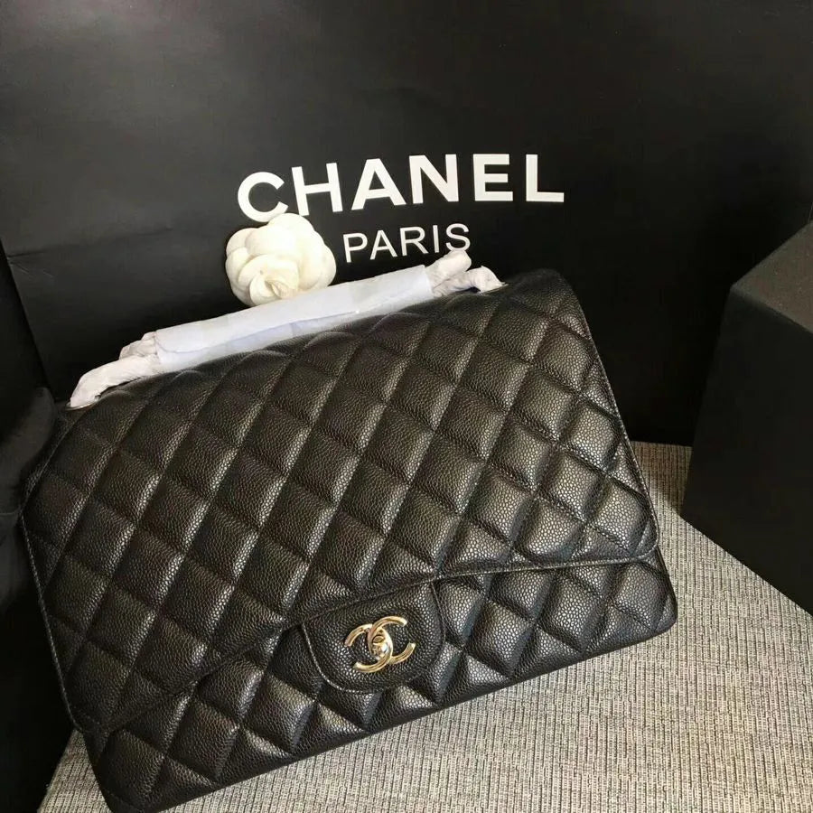 BOLSA CC 2.55 MAXI JUMBO COURO CAVIAR