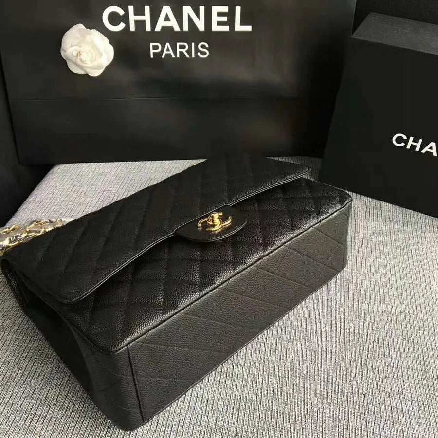 BOLSA CC 2.55 MAXI JUMBO COURO CAVIAR