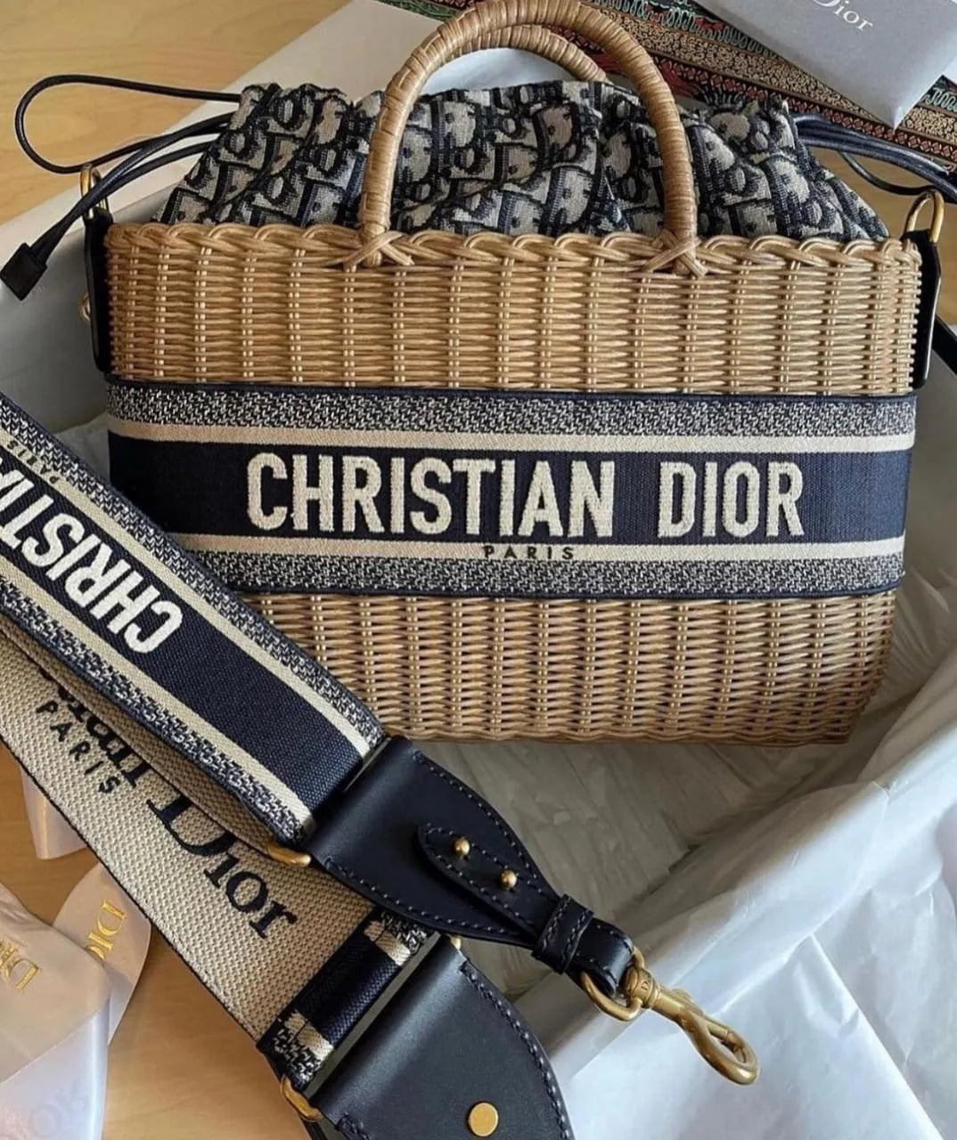 BOLSA DIOR WICKER BASKET VIME