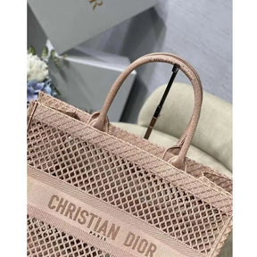 BOLSA DIOR BOOK TOTE BLACK MESH EMBROIDERED