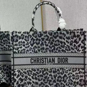 BOLSA DIOR BOOK TOTE EMBROIDERED LEOPARD