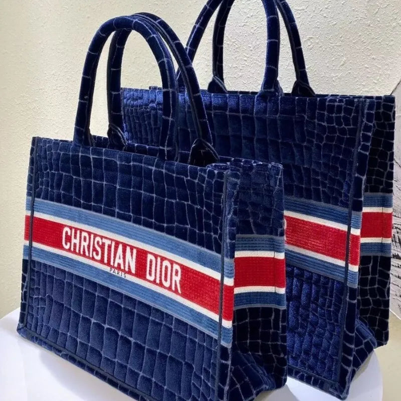 BOLSA DIOR BOOK TOTE EMBROIDERED VELVET M1286