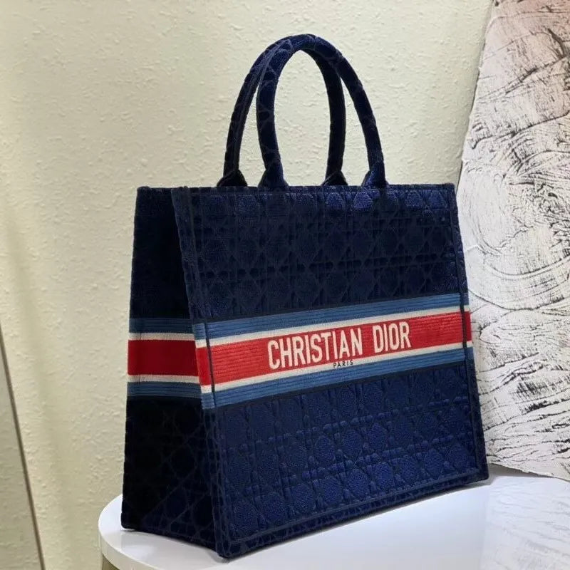 BOLSA DIOR BOOK TOTE EMBROIDERED VELVET M1286
