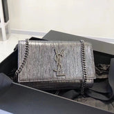 BOLSA YSL KATE SILVER WIRE CROC - EMBOSSED LEATHER 474366