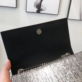 BOLSA YSL KATE SILVER WIRE CROC - EMBOSSED LEATHER 474366