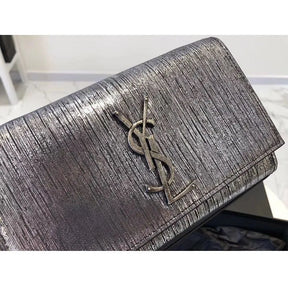 BOLSA YSL KATE SILVER WIRE CROC - EMBOSSED LEATHER 474366