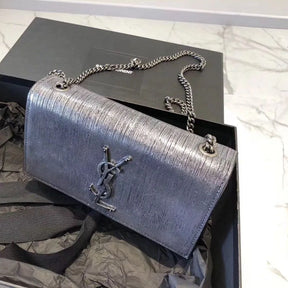 BOLSA YSL KATE SILVER WIRE CROC - EMBOSSED LEATHER 474366