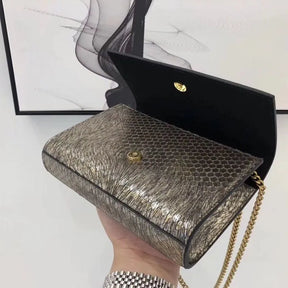 BOLSA YSL KATE SNAKE LEATHER CROC - EMBOSSED