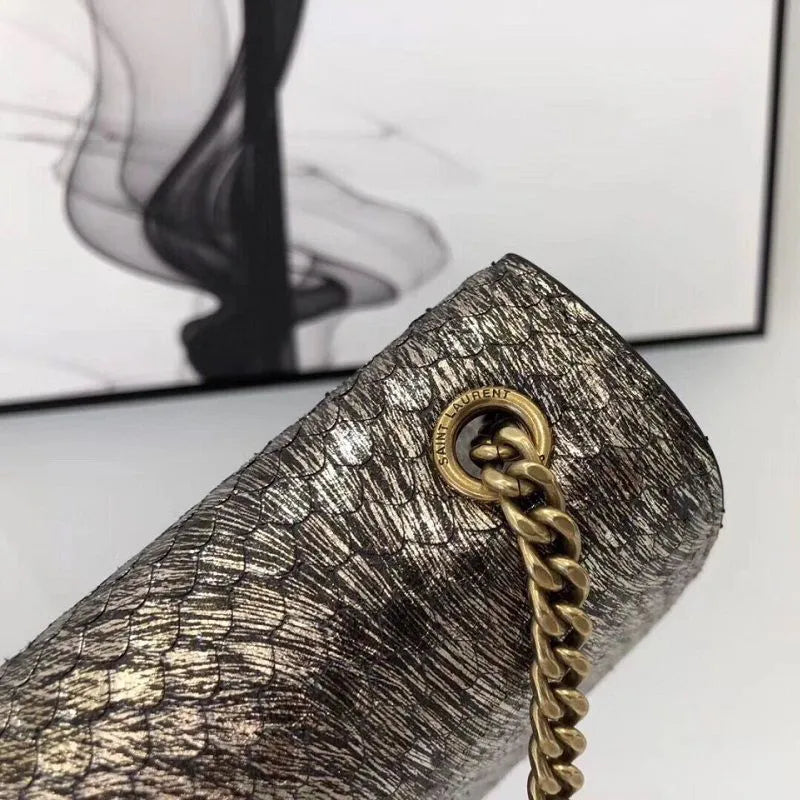BOLSA YSL KATE SNAKE LEATHER CROC - EMBOSSED