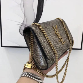 BOLSA YSL KATE SNAKE LEATHER CROC - EMBOSSED