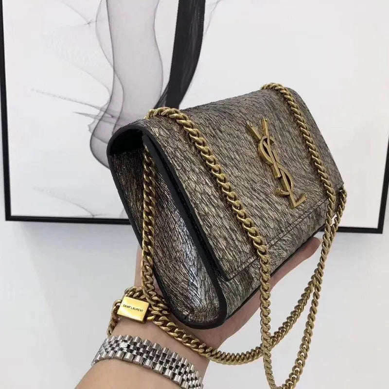 BOLSA YSL KATE SNAKE LEATHER CROC - EMBOSSED