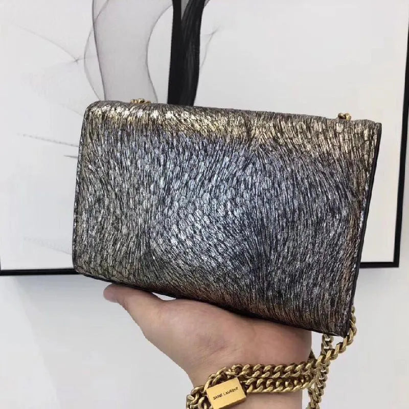 BOLSA YSL KATE SNAKE LEATHER CROC - EMBOSSED