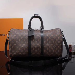BOLSA DE VIAGEM LOUIS VUITTON KEEPALL BANDOULIERE 45 MONOGRAM MACASSAR M56711