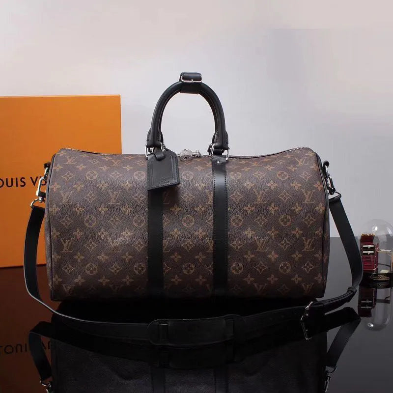BOLSA DE VIAGEM LOUIS VUITTON KEEPALL BANDOULIERE 45 MONOGRAM MACASSAR M56711