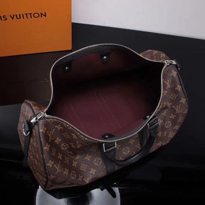 BOLSA DE VIAGEM LOUIS VUITTON KEEPALL BANDOULIERE 45 MONOGRAM MACASSAR M56711